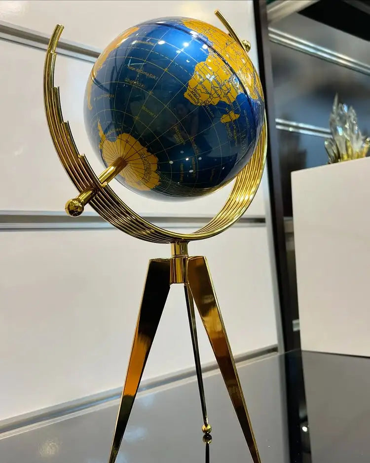 Globe Doré Élégant - Décoration Haut de Gamme pour Bureau & Intérieur