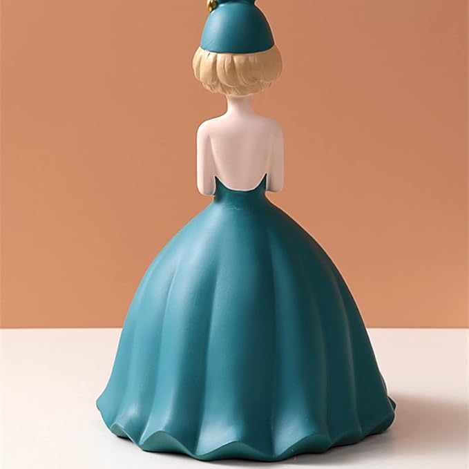 Vide-Poche Décoratif en Résine – Figurine Élégante de Femme en Robe Verte