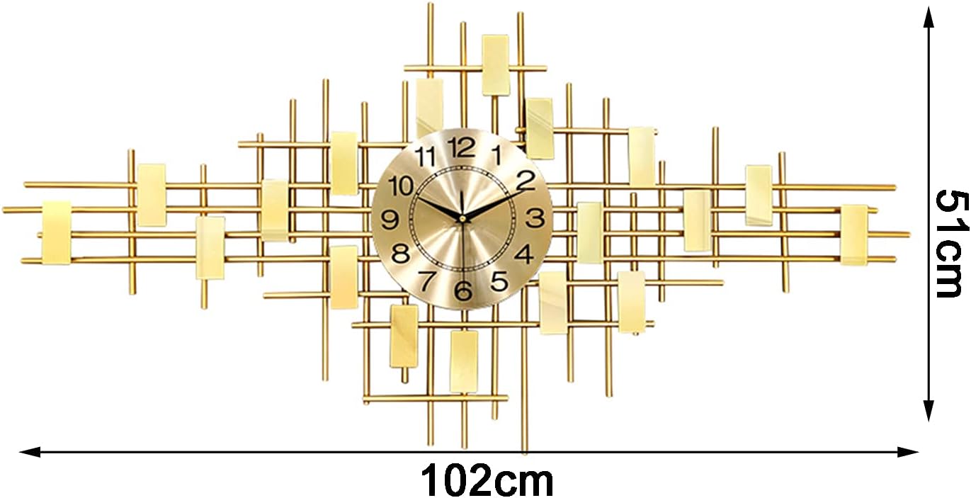 Horloge Murale Design Moderne Dorée – Grande Décoration Murale Métallique pour Salon et Salle à Manger