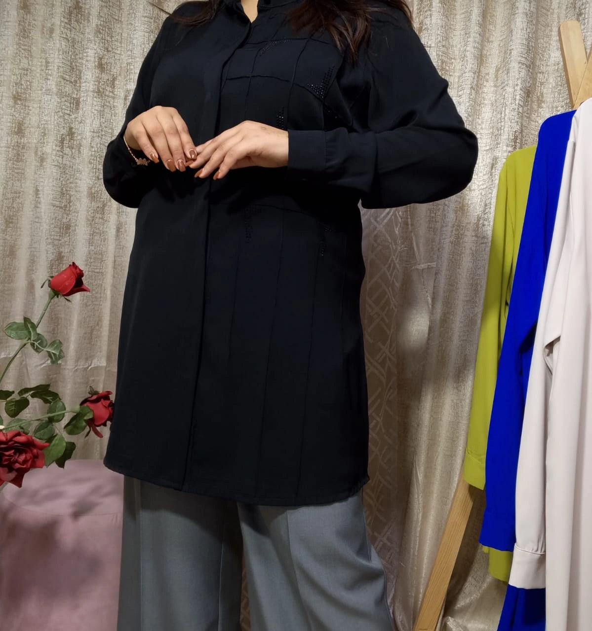 Chemise Longue Femme Élégante – Coupe Large & Confort Absolu
