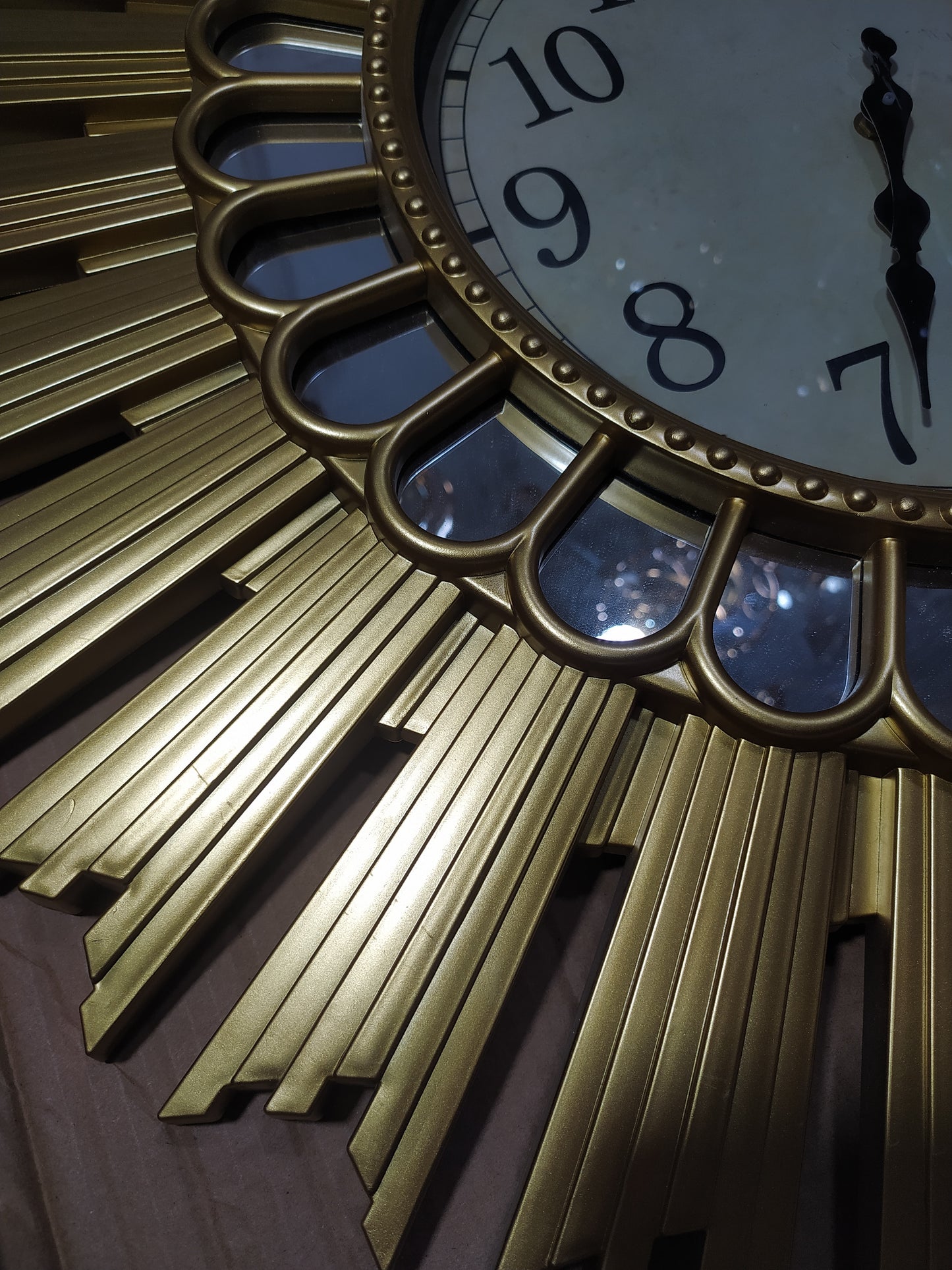 Horloge Murale Dorée Miroir en Inox - Mouvement Silencieux - Cadeau Élégant - Décoration d'Intérieur Exclusive