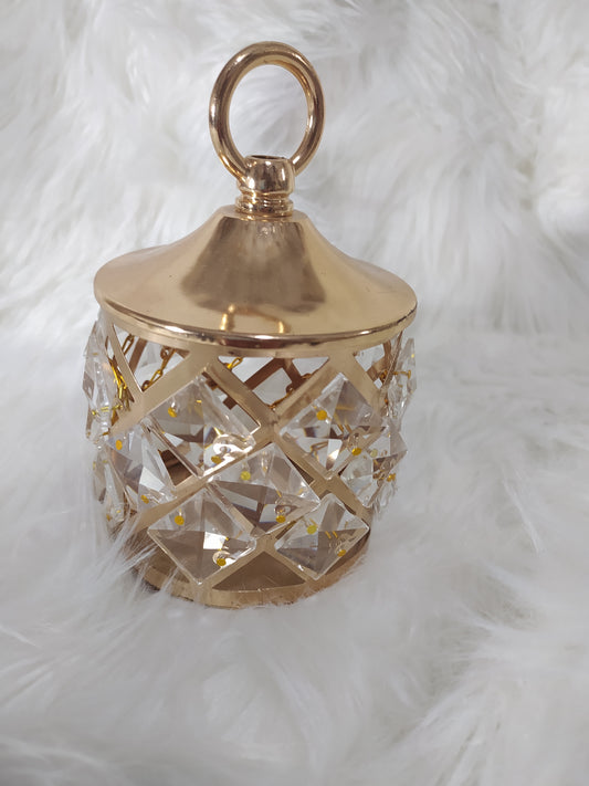 Bonbonnière Royale Dorée Inoxydable avec Décoration en Verre – Élégance Majestueuse pour Vos Événements