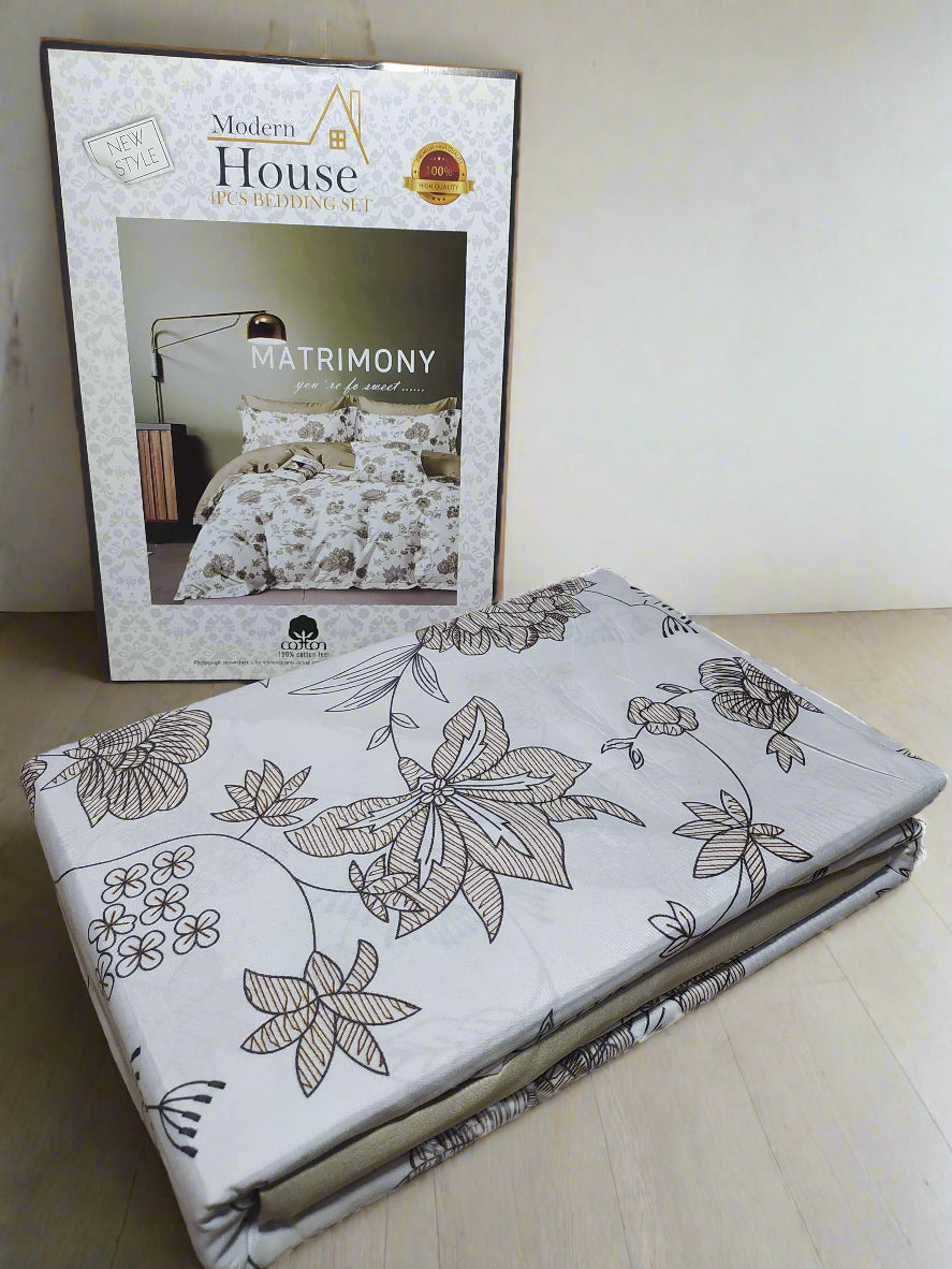 Parure de Lit 2 Places d'Été – 4 Pièces Élégance Florale