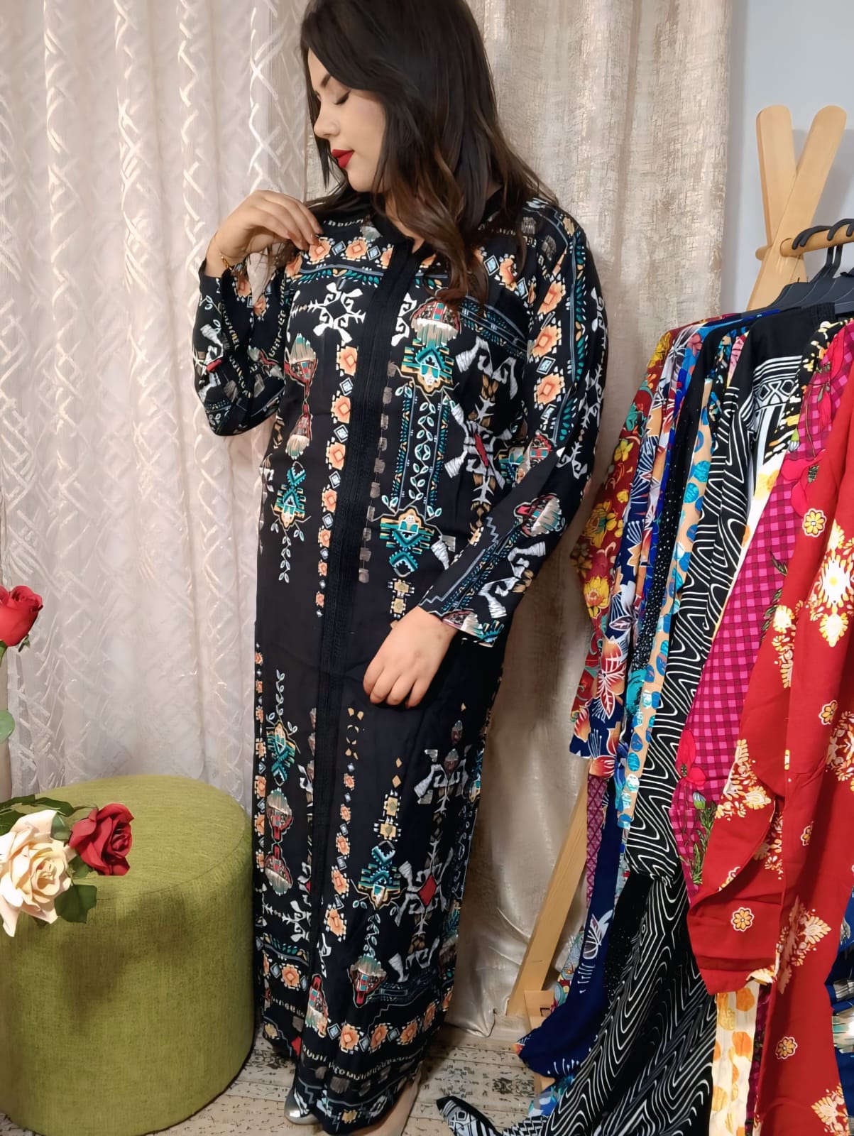 Jebba Tunisienne Luxe en Fibranne – Élégance Intemporelle & Confort Exceptionnel