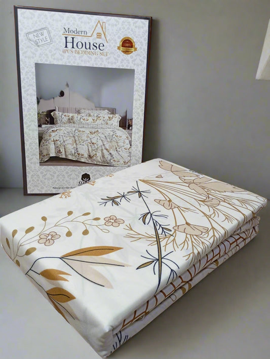 Parure de Lit 2 Places d'Été – 4 Pièces Élégance Florale