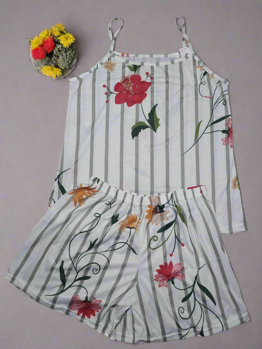 Ensemble Pyjama Femme 100% Coton – Élégance & Confort Floral