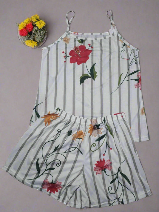 Ensemble Pyjama Femme 100% Coton – Élégance & Confort Floral