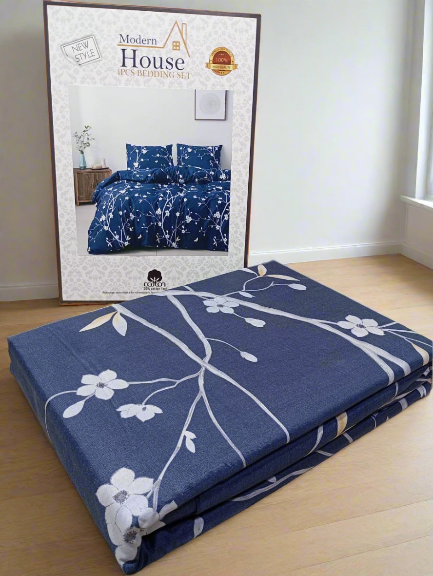 Parure de Lit 2 Places d'Été – 4 Pièces Élégance Florale