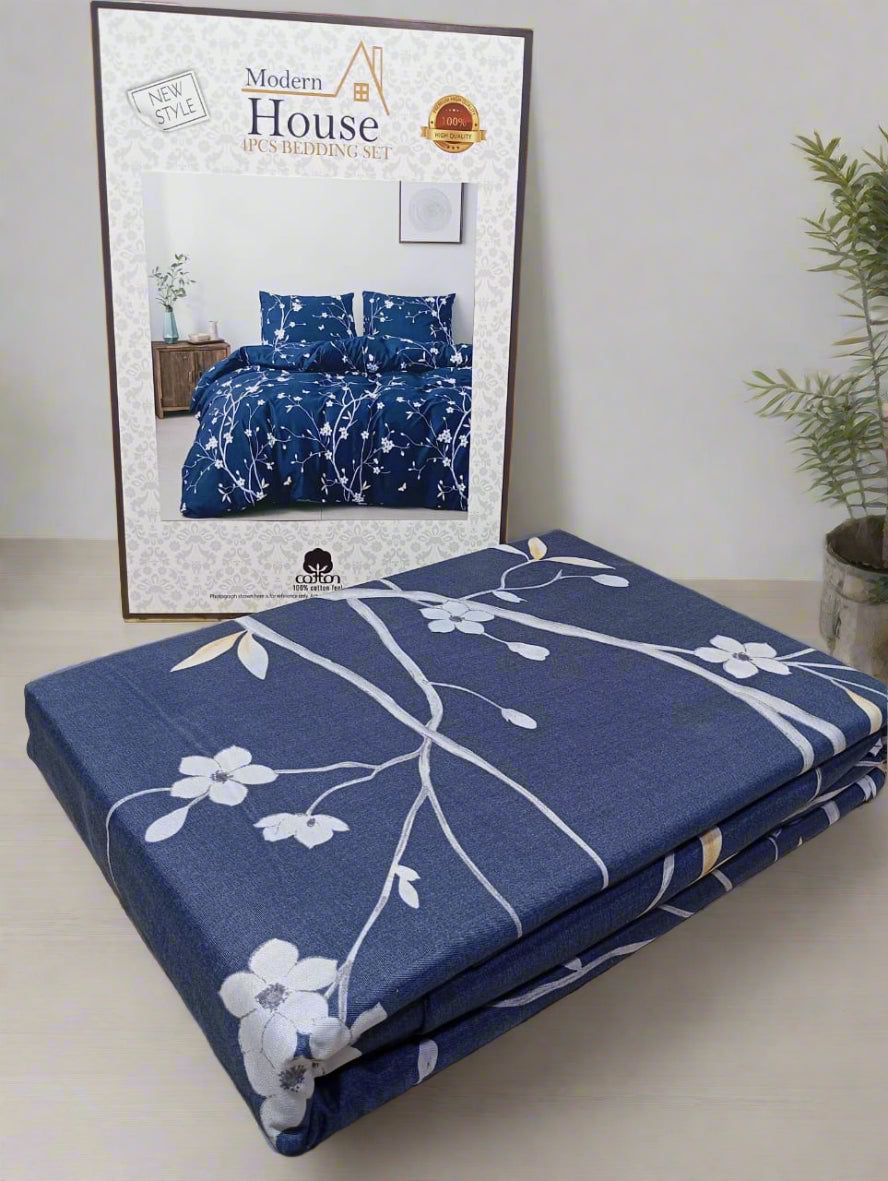 Parure de Lit 2 Places d'Été – 4 Pièces Élégance Florale