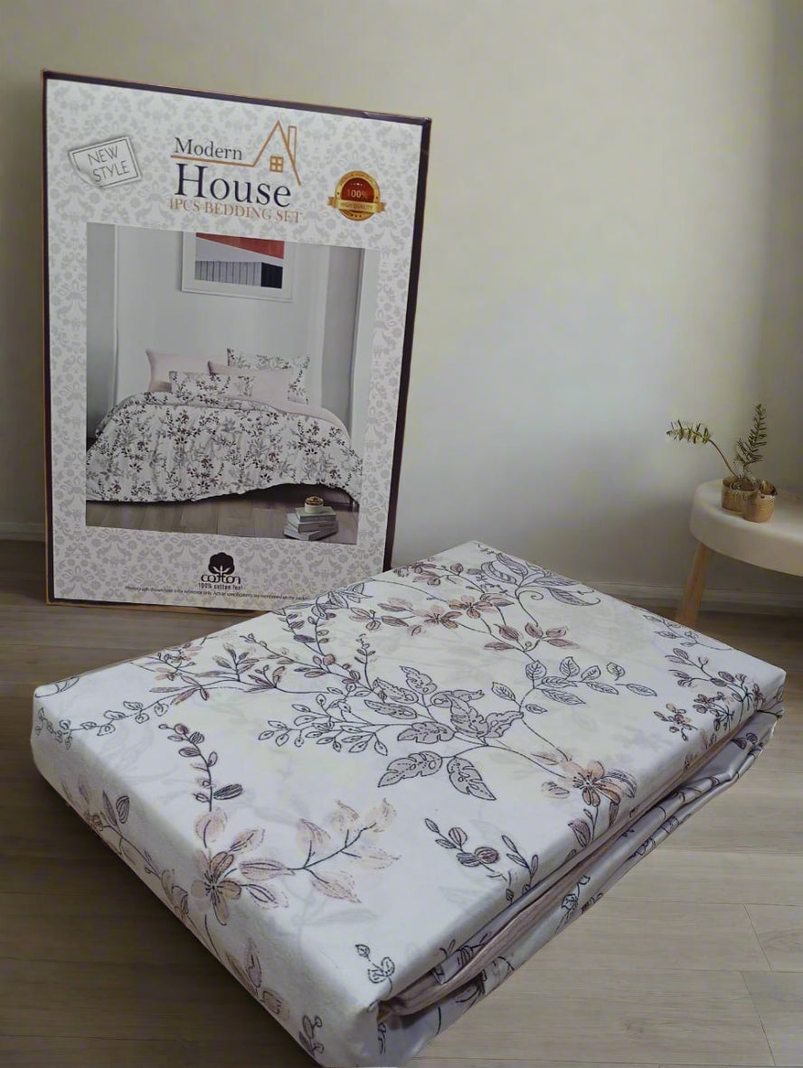 Parure de Lit 2 Places d'Été – 4 Pièces Élégance Florale