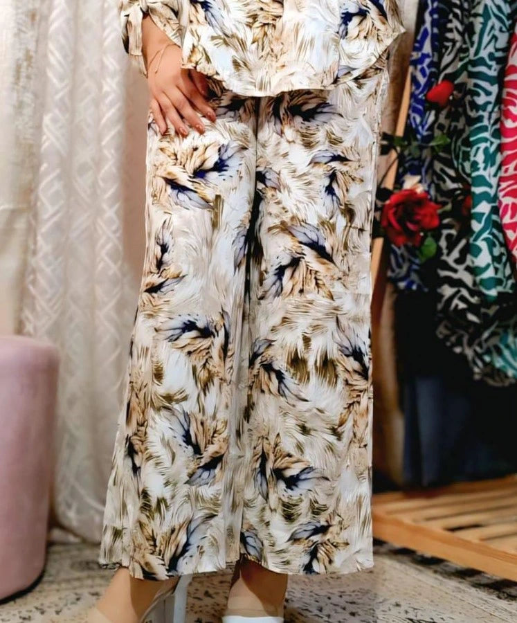 Ensemble Femme Imprimé Floral – Chemise & Pantalon Large