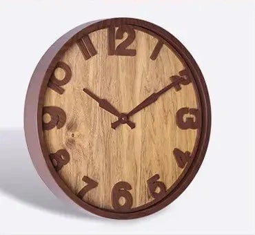 Horloge Murale Ronde en Bois Naturel - Élégance Rustique & Design Moderne - Parfait pour Salon, Bureau & Décoration Maison
