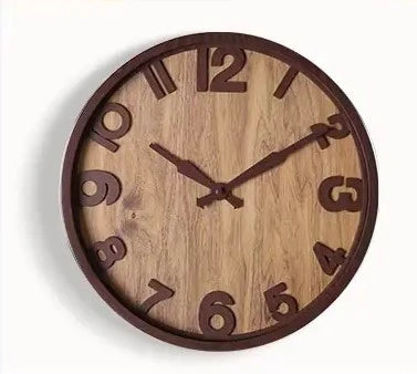 Horloge Murale Ronde en Bois Naturel - Élégance Rustique & Design Moderne - Parfait pour Salon, Bureau & Décoration Maison