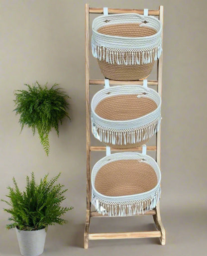🌟 Support Bois & Paille Moderne – Élégance Naturelle pour Votre Intérieur 🌟