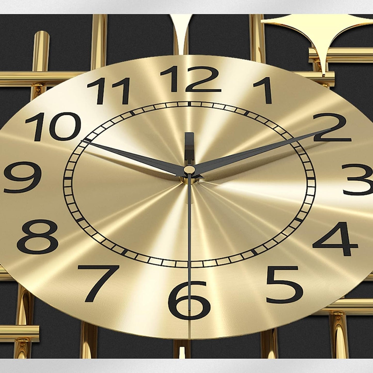Horloge Murale Design Moderne Dorée – Grande Décoration Murale Métallique pour Salon et Salle à Manger