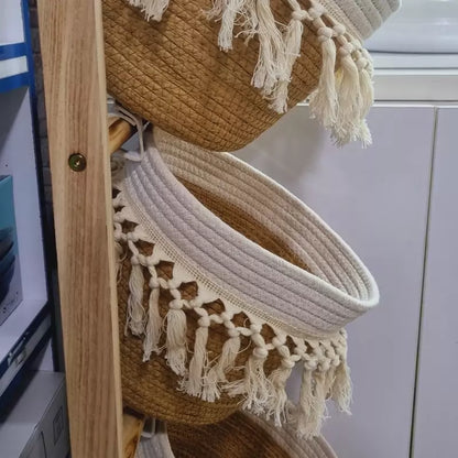 🌟 Support Bois & Paille Moderne – Élégance Naturelle pour Votre Intérieur 🌟