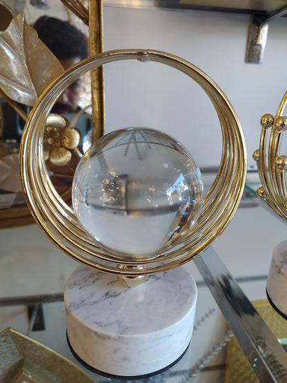 Boule de Cristal Dorée – Décoration Luxe pour Salon & Bureau