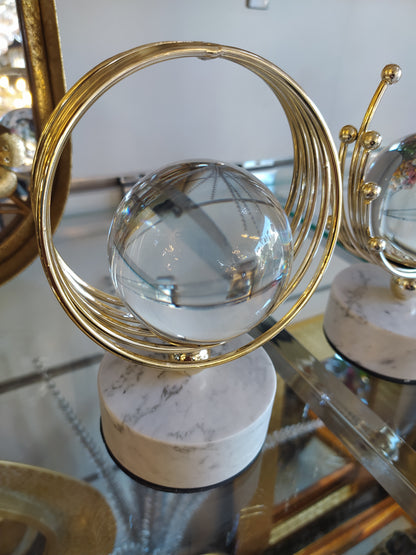 Boule de Cristal Dorée – Décoration Luxe pour Salon & Bureau