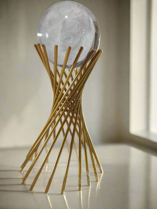 Décoration Élégante en inox Doré avec Bulle en Verre – Éclat & Raffinement pour Votre Intérieur !