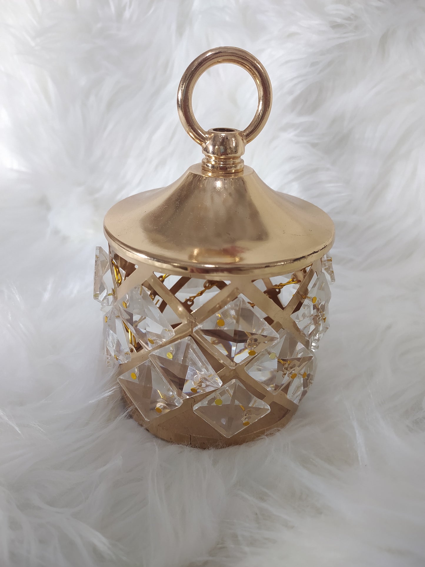 Bonbonnière Royale Dorée Inoxydable avec Décoration en Verre – Élégance Majestueuse pour Vos Événements