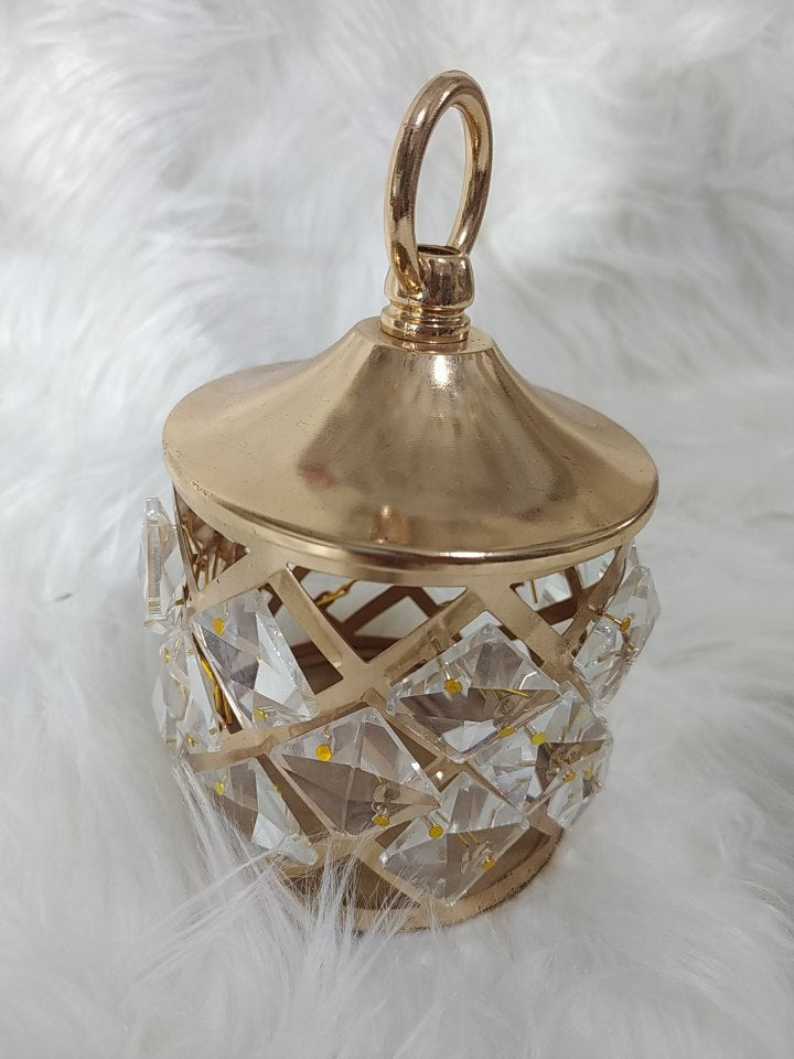 Bonbonnière Royale Dorée Inoxydable avec Décoration en Verre – Élégance Majestueuse pour Vos Événements