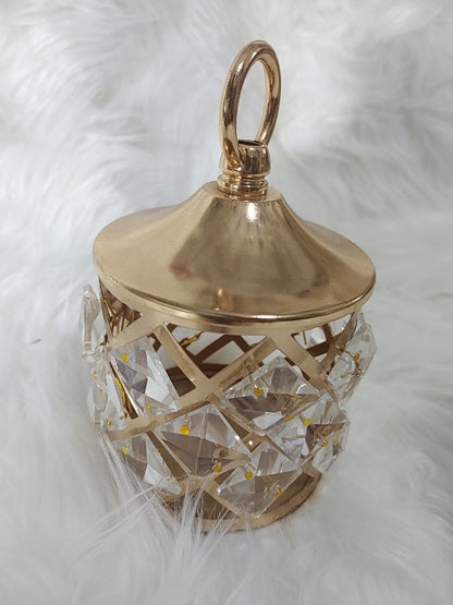 Bonbonnière Royale Dorée Inoxydable avec Décoration en Verre – Élégance Majestueuse pour Vos Événements
