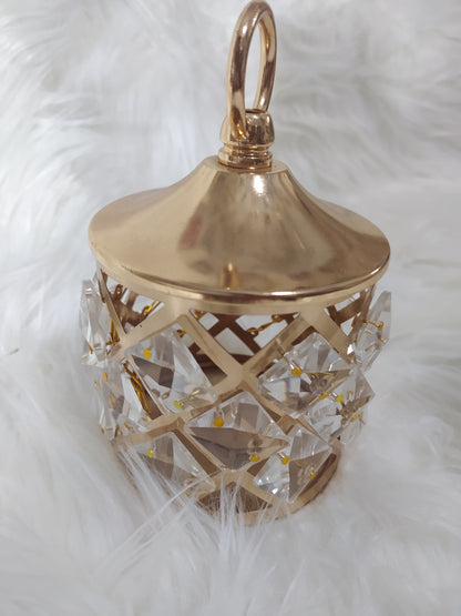 Bonbonnière Royale Dorée Inoxydable avec Décoration en Verre – Élégance Majestueuse pour Vos Événements