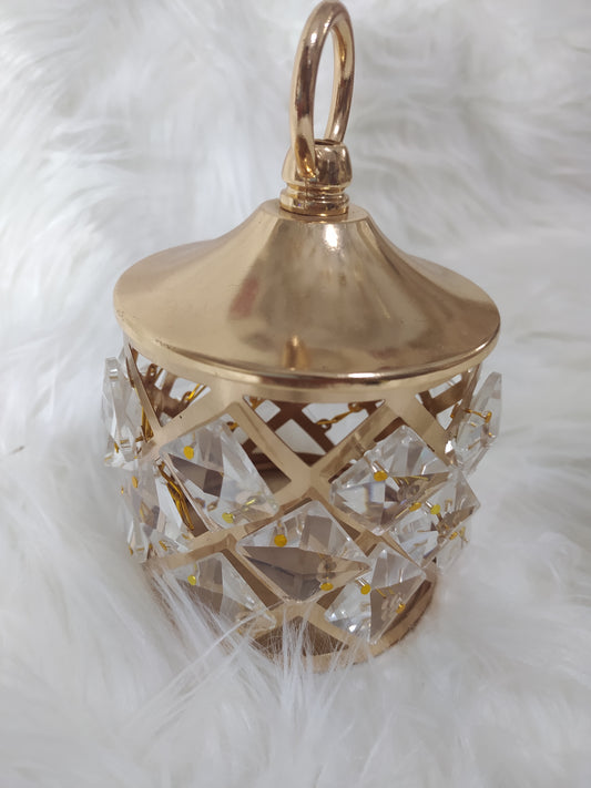 Bonbonnière Royale Dorée Inoxydable avec Décoration en Verre – Élégance Majestueuse pour Vos Événements