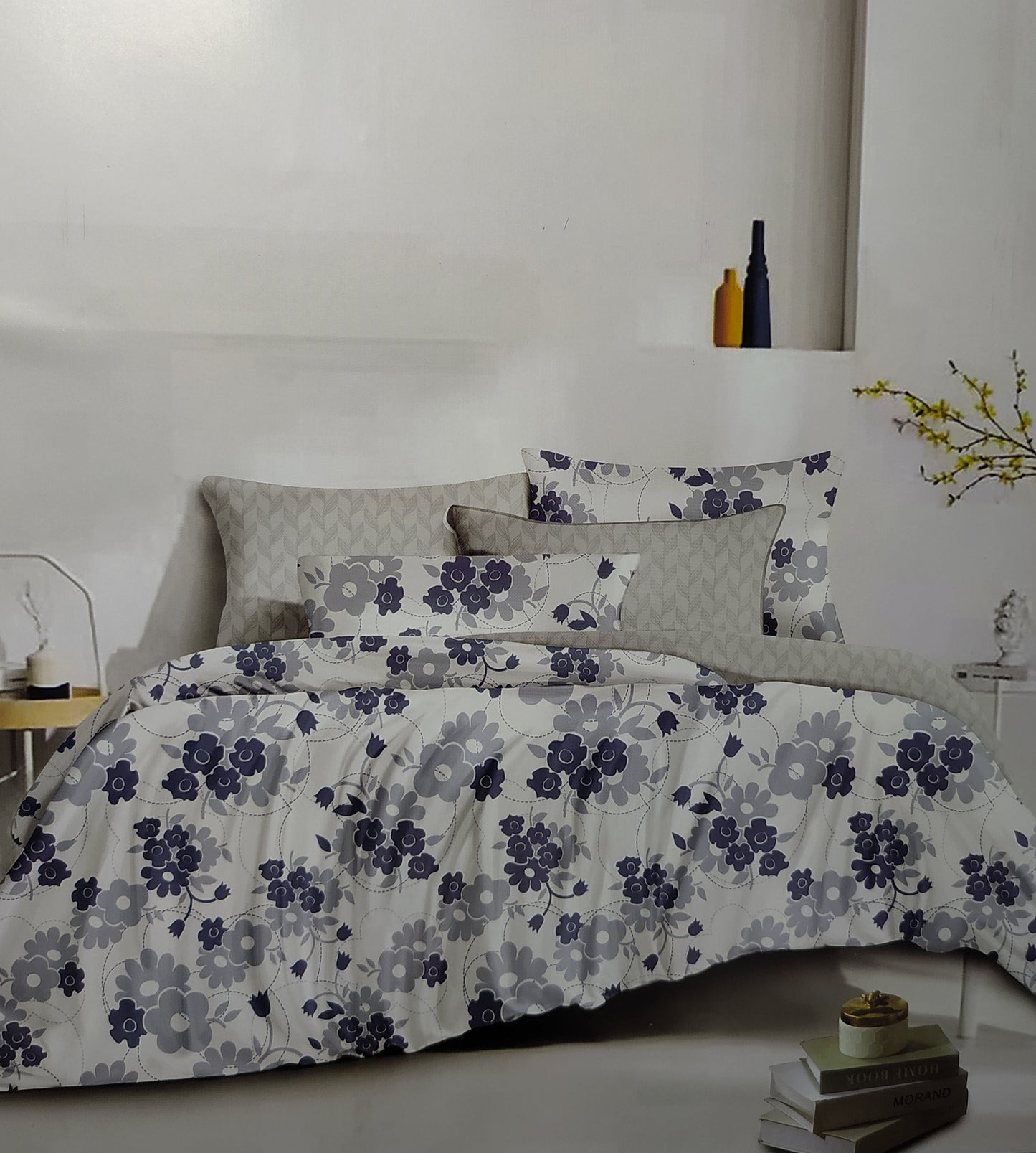 Parure de Lit 2 Places d'Été – 4 Pièces Élégance Florale