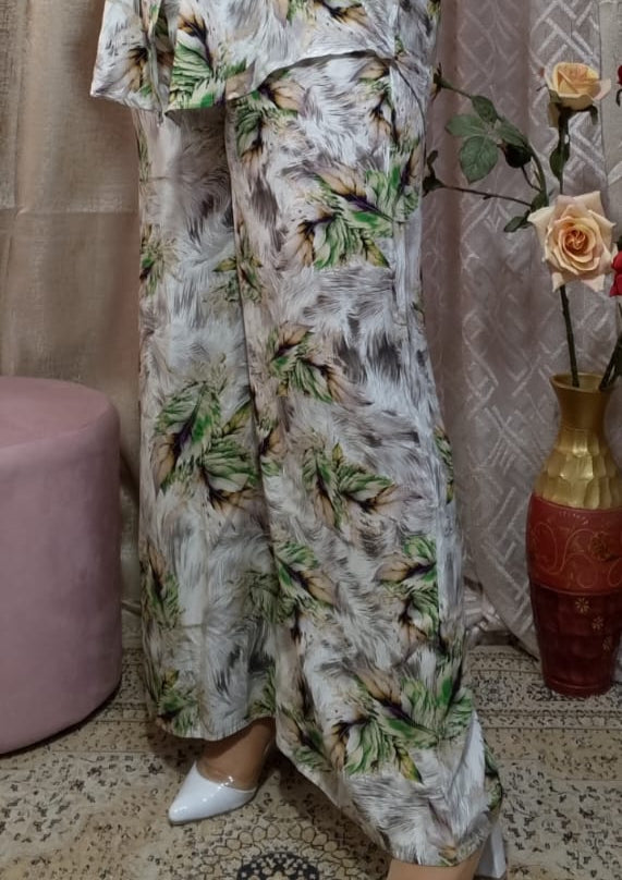 Ensemble Femme Imprimé Floral – Chemise & Pantalon Large
